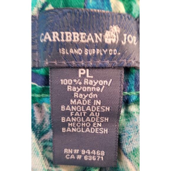 Caribbean Joe Pants Womens Size PL Casual Travel Tropical Rayon Wide Leg Cropped - Picture 4 of 6